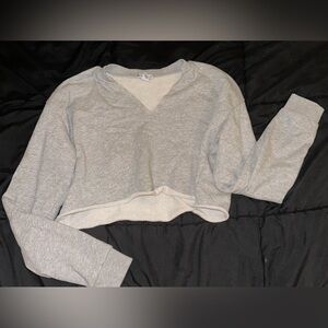 Forever 21 Cropped Gray Sweatshirt Size L